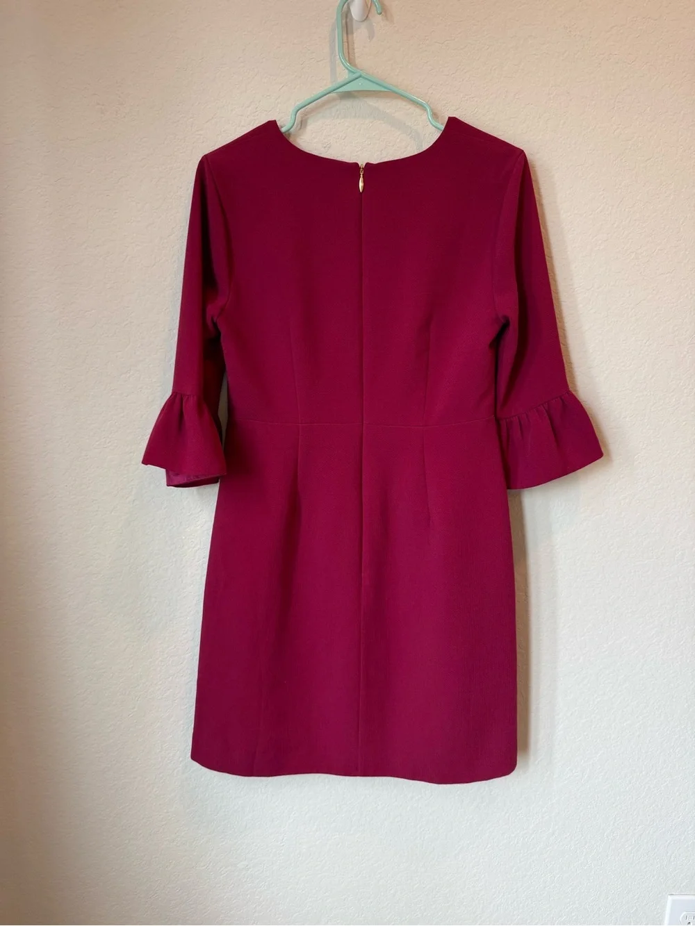 Draper James Raspberry V-Neck Ruffle Sleeve Dress - Picture 6 of 12